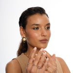 Resmi Galeri görüntüleyicisine yükleyin, Elmas ve Mavi Safir Taşlı Solo Desenli HexaGlow Yüzük