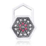 Resmi Galeri görüntüleyicisine yükleyin, Yakut ve Elmaslı Siyah Rodyum Altın HexaGlow Rozet Küpe