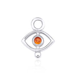 Load image into Gallery viewer, Solo Gem Evil Eye Charm with Orange Sapphire