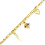 Resmi Galeri görüntüleyicisine yükleyin, Turuncu Safir ve İolit ile Üç Değerli Taş Nazar Boncuğu