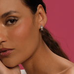 Resmi Galeri görüntüleyicisine yükleyin, Konyak Elmas ve Pembe Safir ile Tersine Çevrilebilir Rüya Halka Küpe (Geniş)