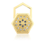 Load image into Gallery viewer, HexaGlow Badge Earring with Diamond and Blue Sapphire