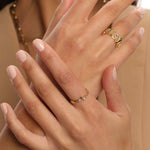 Resmi Galeri görüntüleyicisine yükleyin, Renkli Mücevher İki Satır Işıklı Yüzük