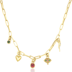 Resmi Galeri görüntüleyicisine yükleyin, Pembe Safir ve Zümrüt ile Üç Taşlı Nazar Boncuğu