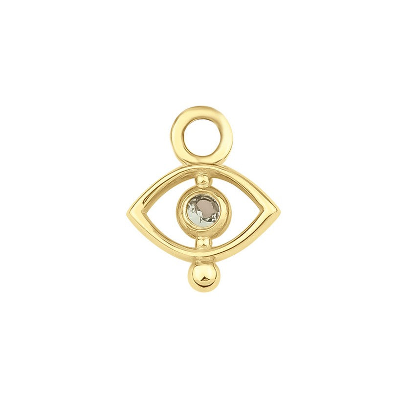 Solo Gem Evil Eye Charm with Green Sapphire