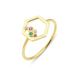 Resmi Galeri görüntüleyicisine yükleyin, Solo HexaGlow Yüzük
 Elmas, Zümrüt ve
 Pembe Safir
