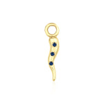 Load image into Gallery viewer, Italian Horn Charm with Blue Sapphire
