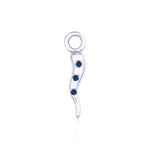 Load image into Gallery viewer, Italian Horn Charm with Blue Sapphire
