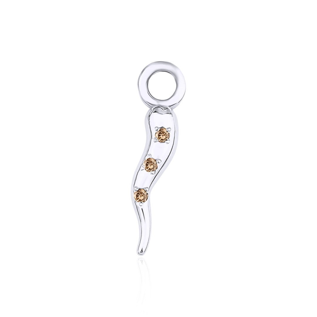 Italian Horn Charm with Cognac Diamond