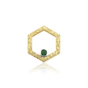 Solo HexaGlow Patterned Earring with Diamond/Emerald