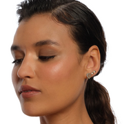 Mavi Topaz ve Dumanlı Kuvars Taşlı Damla Küpe