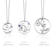 Classic Silver Hugging Names Necklace (2 cm / 0.79 inches)