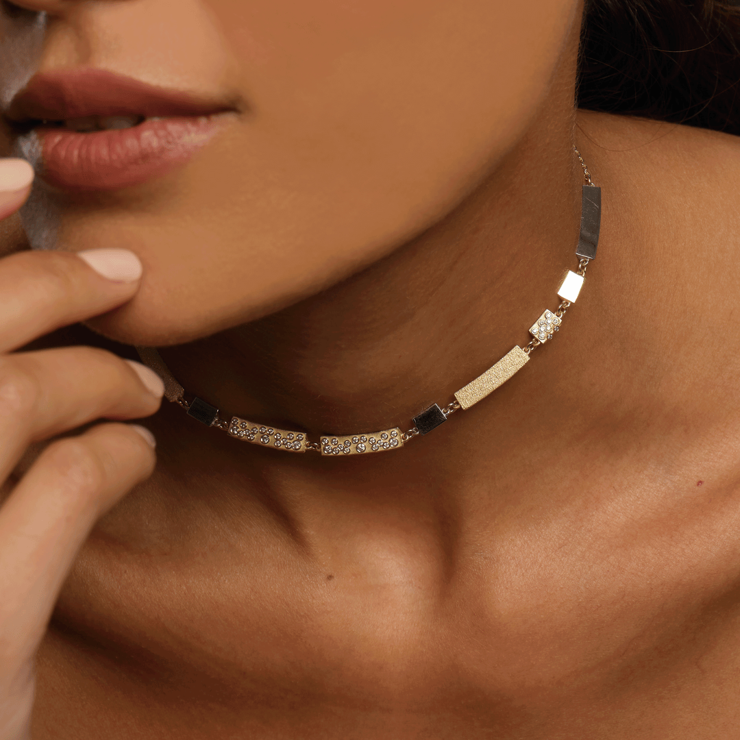 Prismatic Necklace with Diamonds